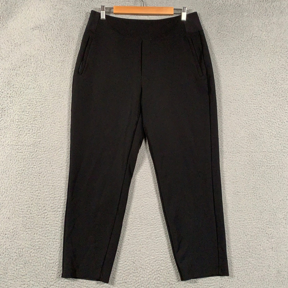 Athleta Endless High Rise Pant Womens 12 Black Tapered Leg Travel Casual Stretch